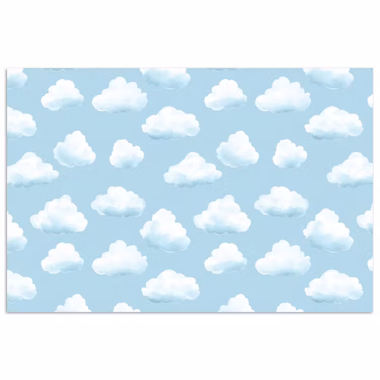 Poster - Wolken - Illustratie - Blauw — 1