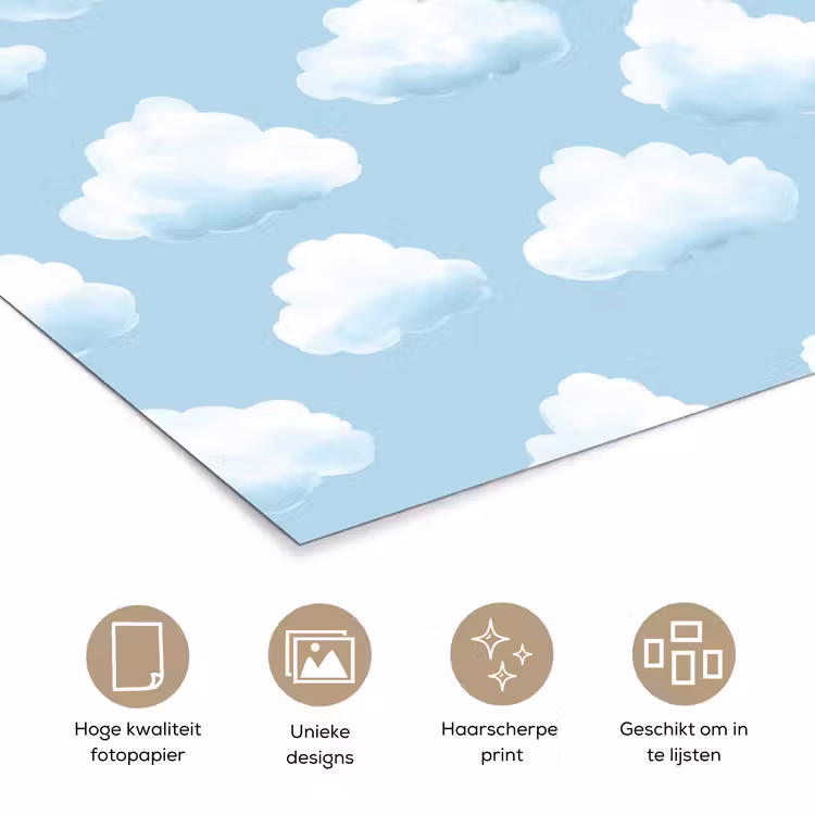 Poster - Wolken - Illustratie - Blauw — 5
