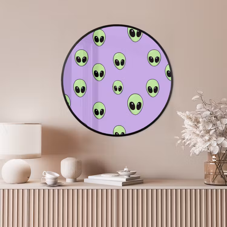 Ronde fotolijst - Alien - Retro - Lila — 4