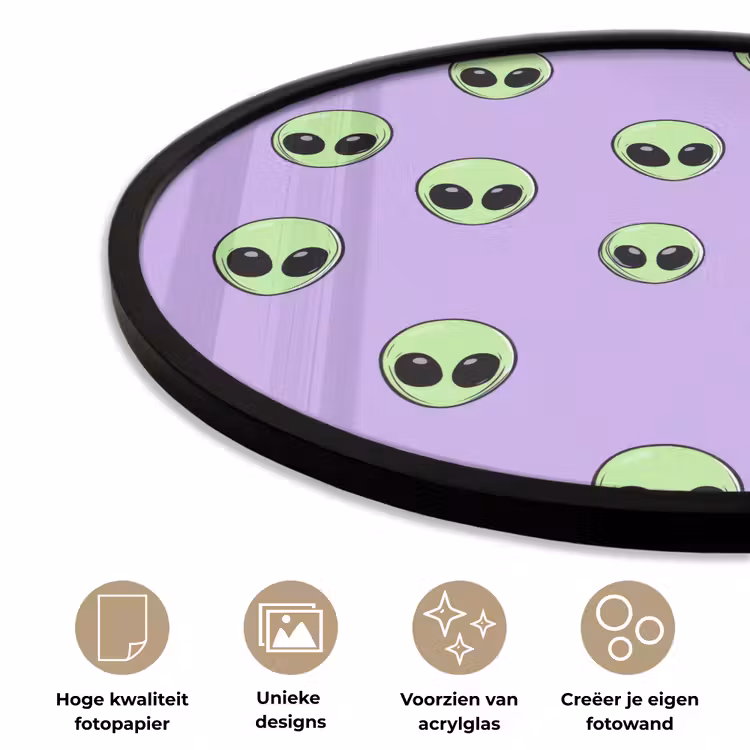 Ronde fotolijst - Alien - Retro - Lila — 5