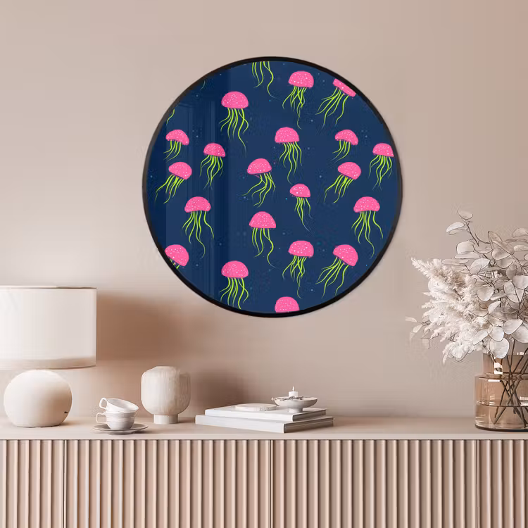 Ronde fotolijst - Kwallen - Diepzee - Neon — 4