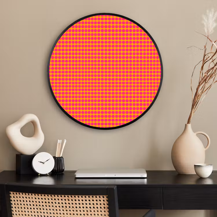 Ronde fotolijst - Modern - Stippen - Oranje — 2