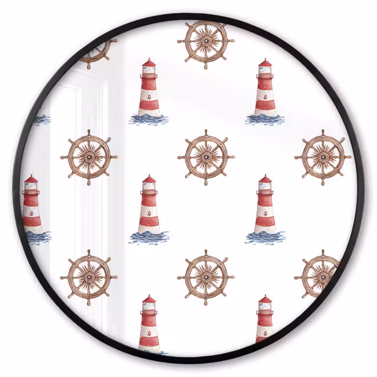 Ronde fotolijst - Nautisch - Klassiek - Rood — 1