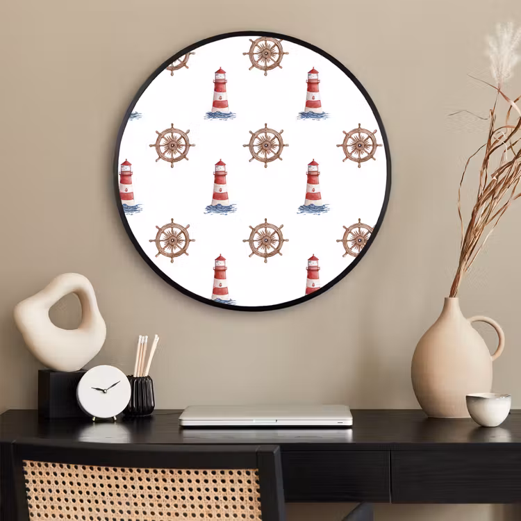 Ronde fotolijst - Nautisch - Klassiek - Rood — 2