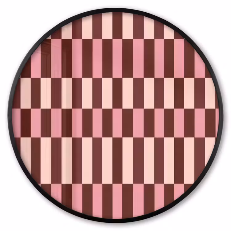Ronde fotolijst - Roze - Rood - Blokjes — 1