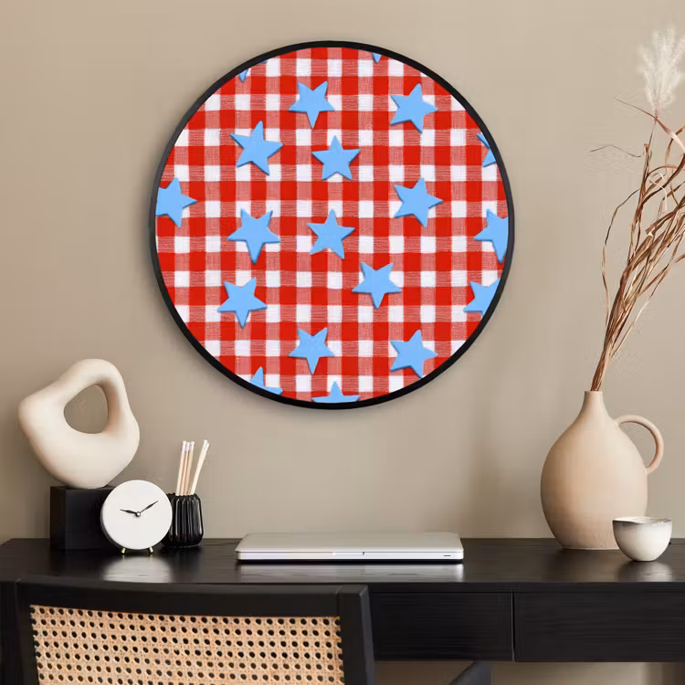 Ronde fotolijst - Ruit - Sterren - Rood — 2