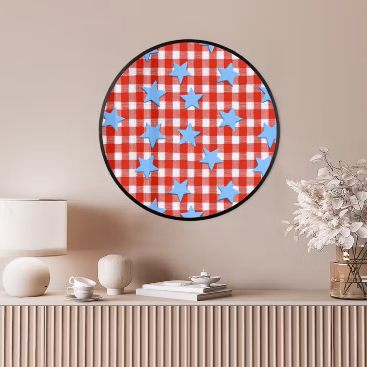 Ronde fotolijst - Ruit - Sterren - Rood — 4