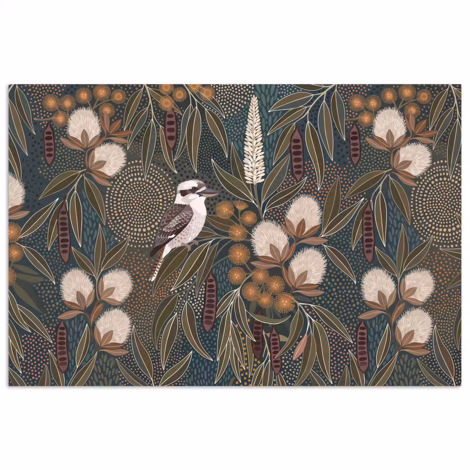 Poster - Vogel - Bladeren - Natuur - Illustratie - Groen — 1