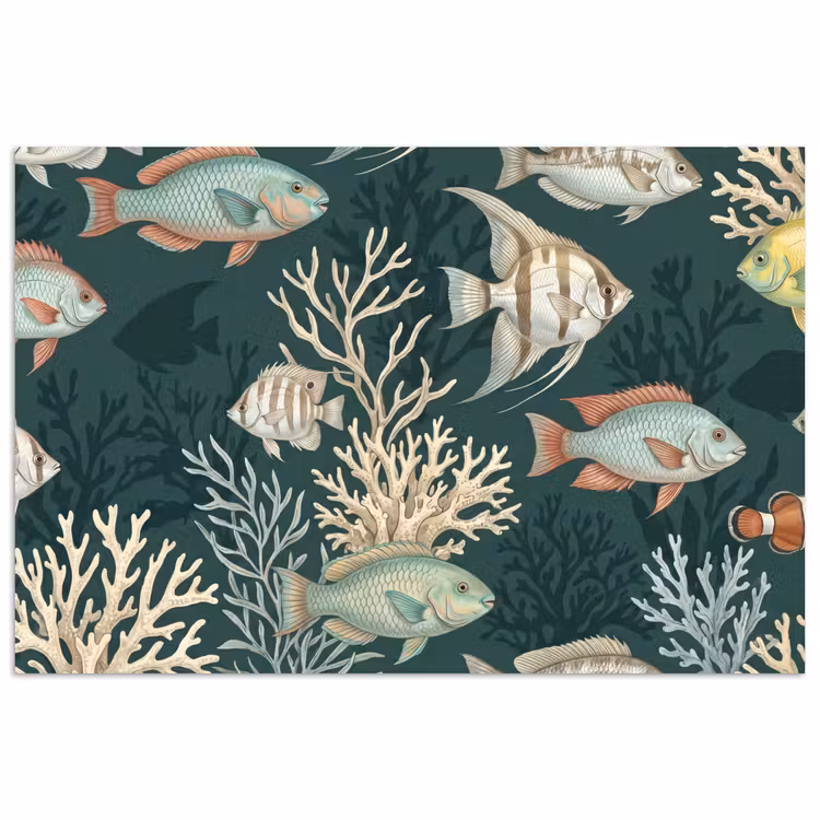Poster - Vis - Koraal - Onderwater - Illustratie — 1