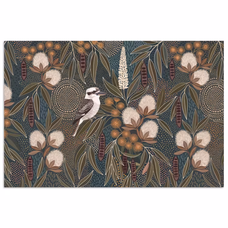 Poster - Vogel - Bladeren - Natuur - Illustratie - Groen — 1