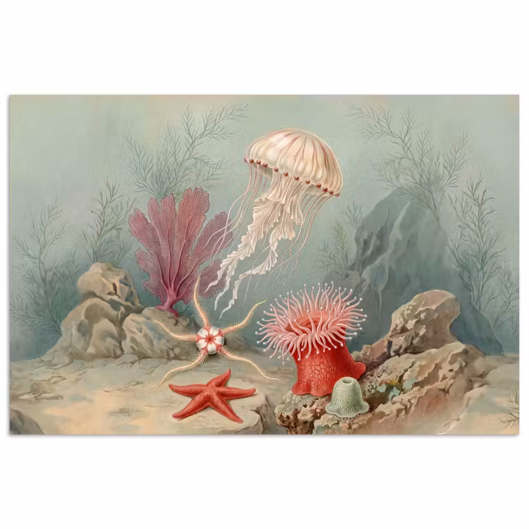 Poster - Zeeleven - Kwal - Onderwater - Illustratie - Beige — 1