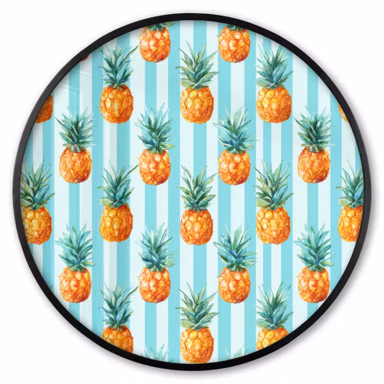Ronde fotolijst - Ananas - Strepen - Groen — 1