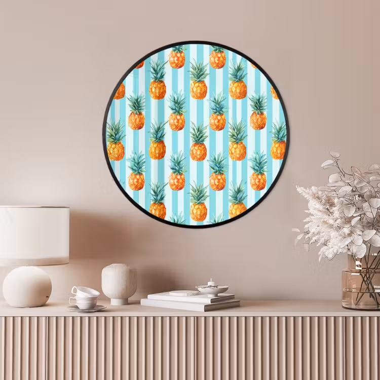 Ronde fotolijst - Ananas - Strepen - Groen — 4