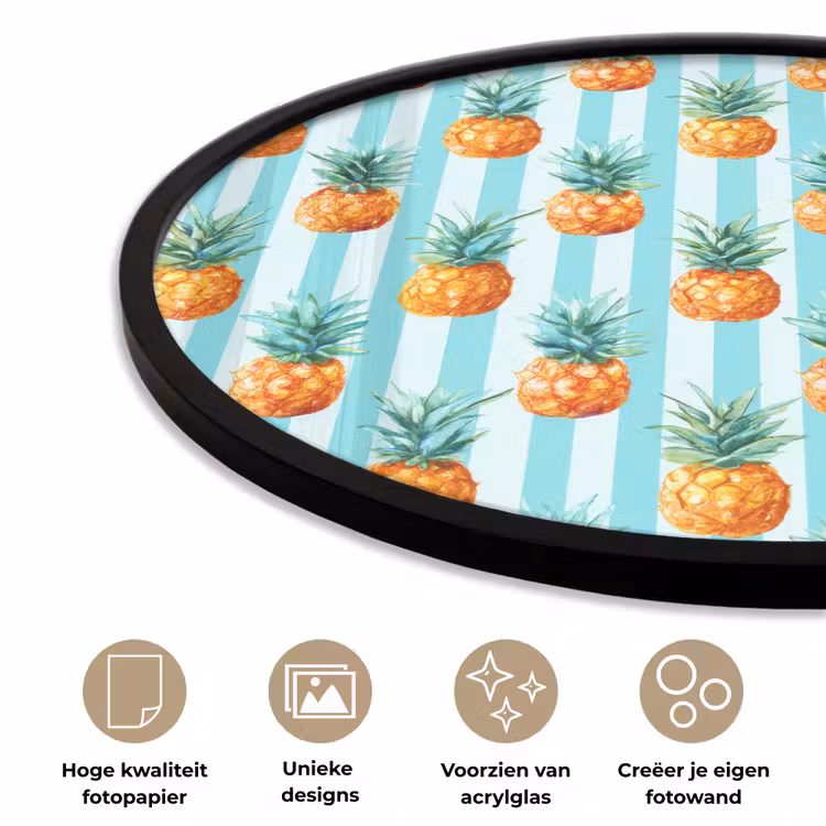 Ronde fotolijst - Ananas - Strepen - Groen — 5