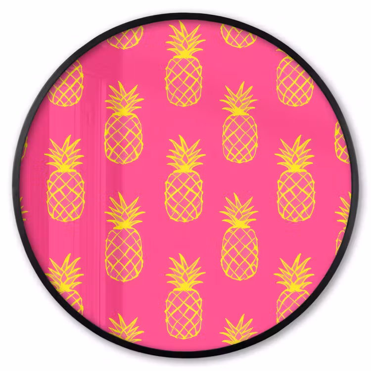 Ronde fotolijst - Ananas - Trendy - Roze — 1