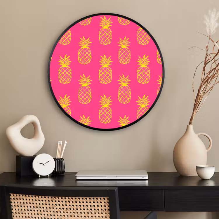 Ronde fotolijst - Ananas - Trendy - Roze — 2