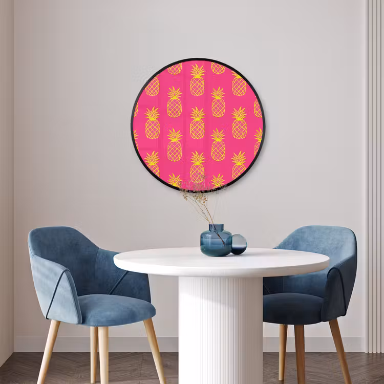 Ronde fotolijst - Ananas - Trendy - Roze — 3
