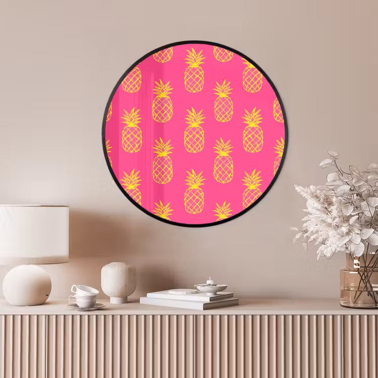 Ronde fotolijst - Ananas - Trendy - Roze — 4