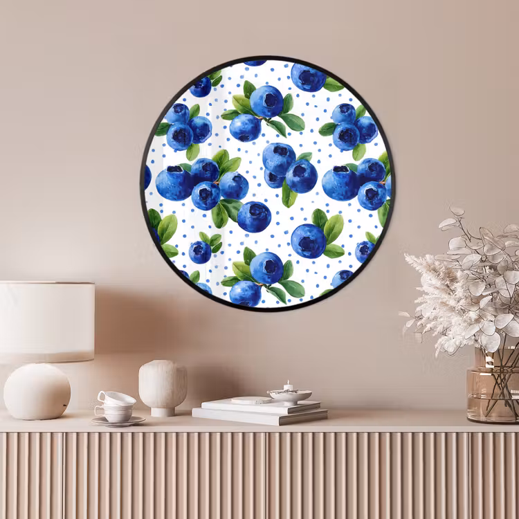 Ronde fotolijst - Bessen - Patroon - Blauw — 4