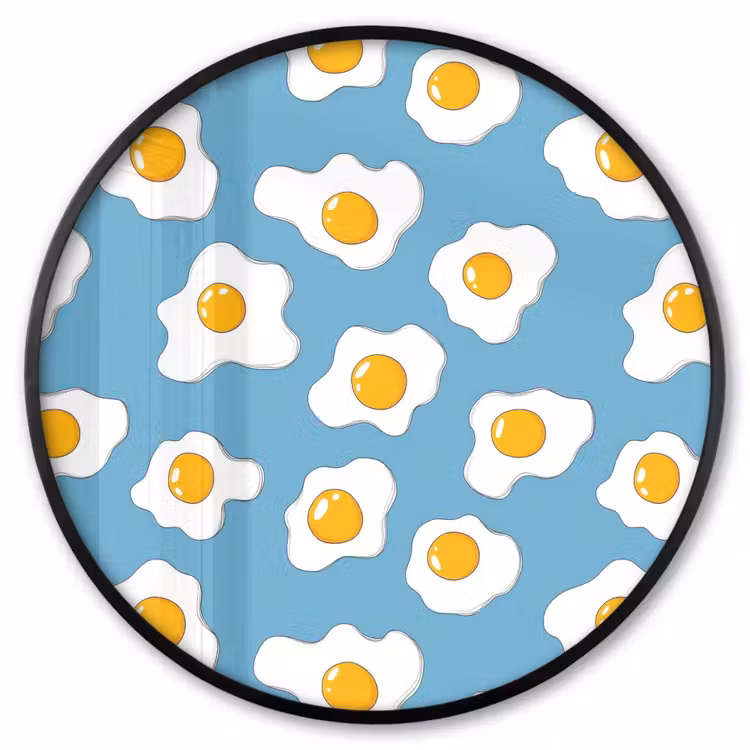 Ronde fotolijst - Eieren - Dooiers - Blauw — 1