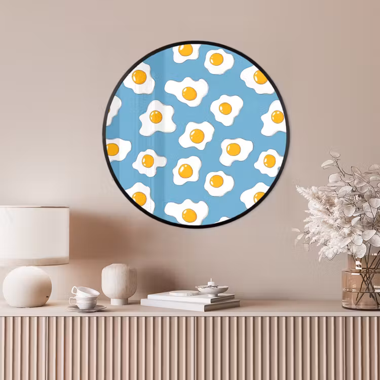 Ronde fotolijst - Eieren - Dooiers - Blauw — 4