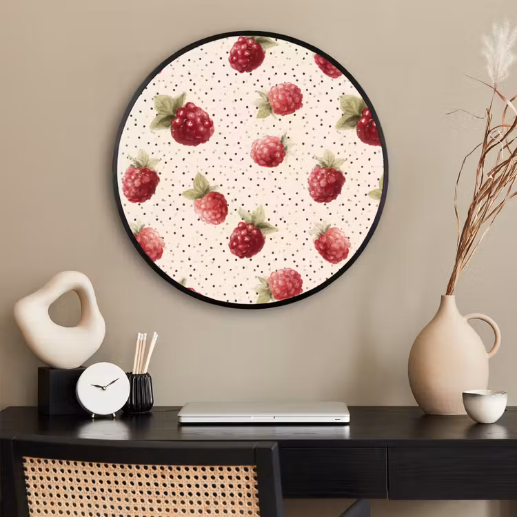 Ronde fotolijst - Framboos - Stippen - Rood — 2