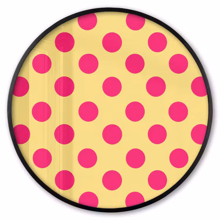 Ronde fotolijst - Roze - Stippen - Geel — 1