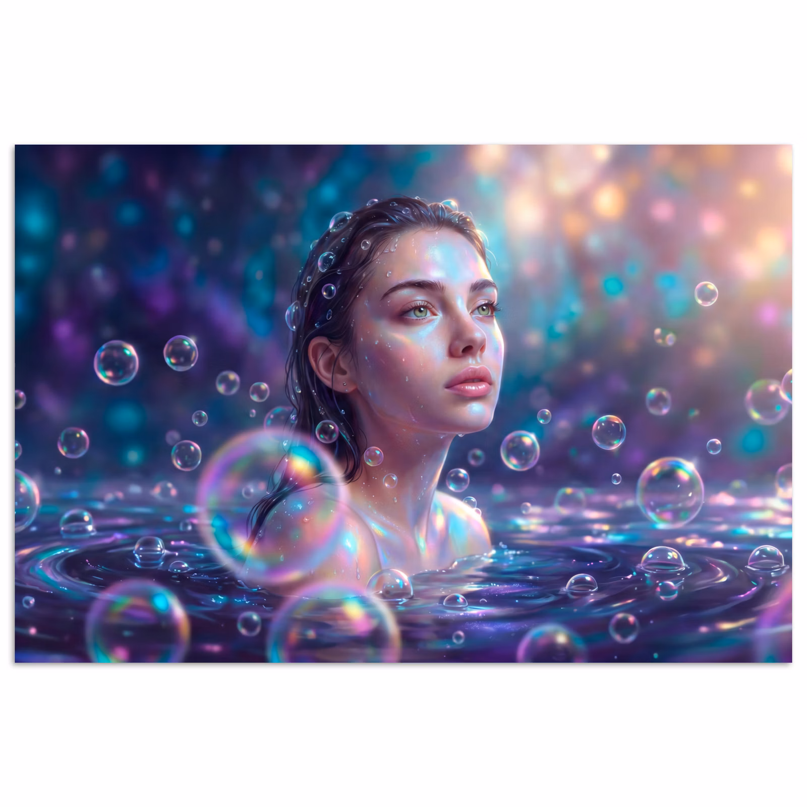 Poster - Vrouw - Water - Portret - Kleurrijk - Modern — 1