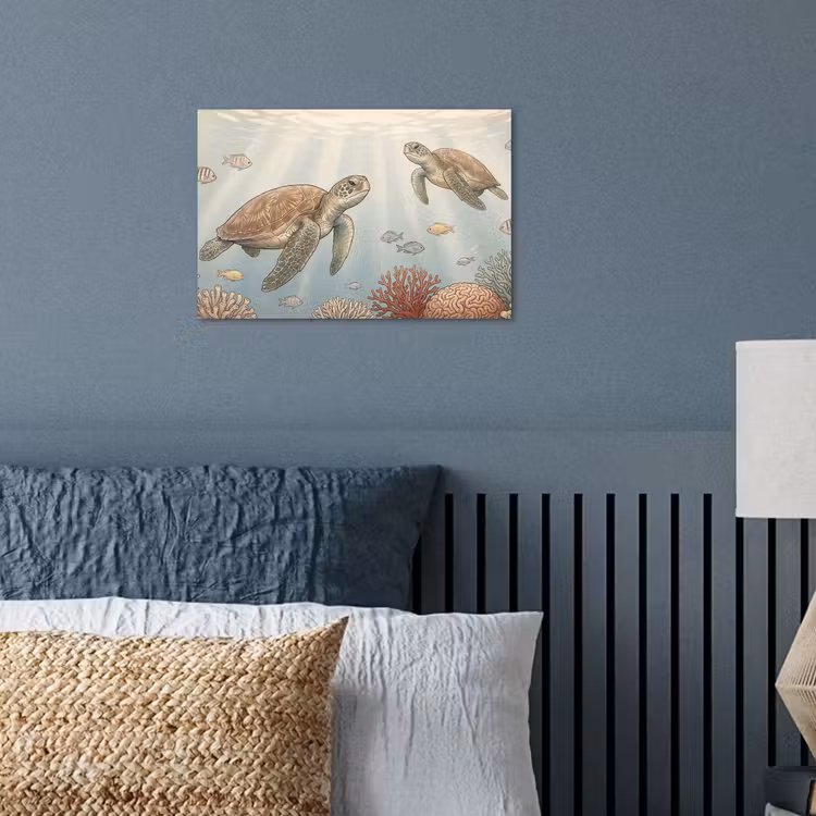 Poster - Schildpad - Onderwater - Natuur - Illustratie — 3