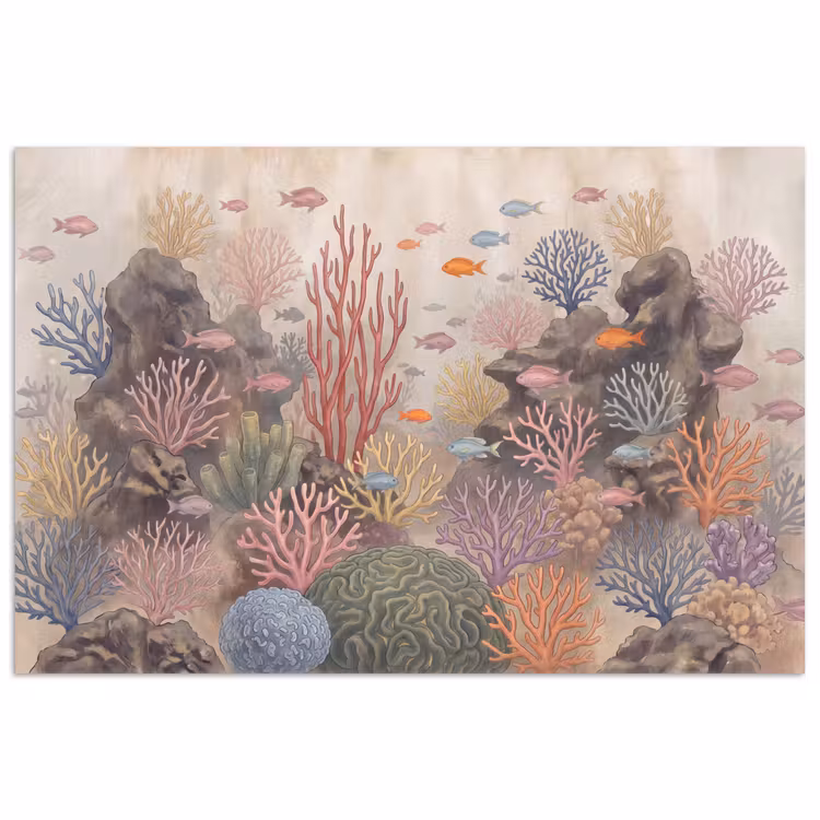 Poster - Vis - Koraalrif - Onderwaterwereld - Illustratie — 1
