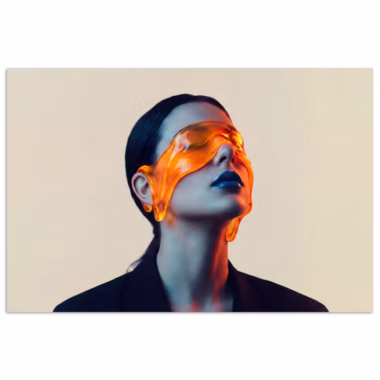 Poster - Vrouw - Oranje - Abstract - Modern - Kleurrijk — 1