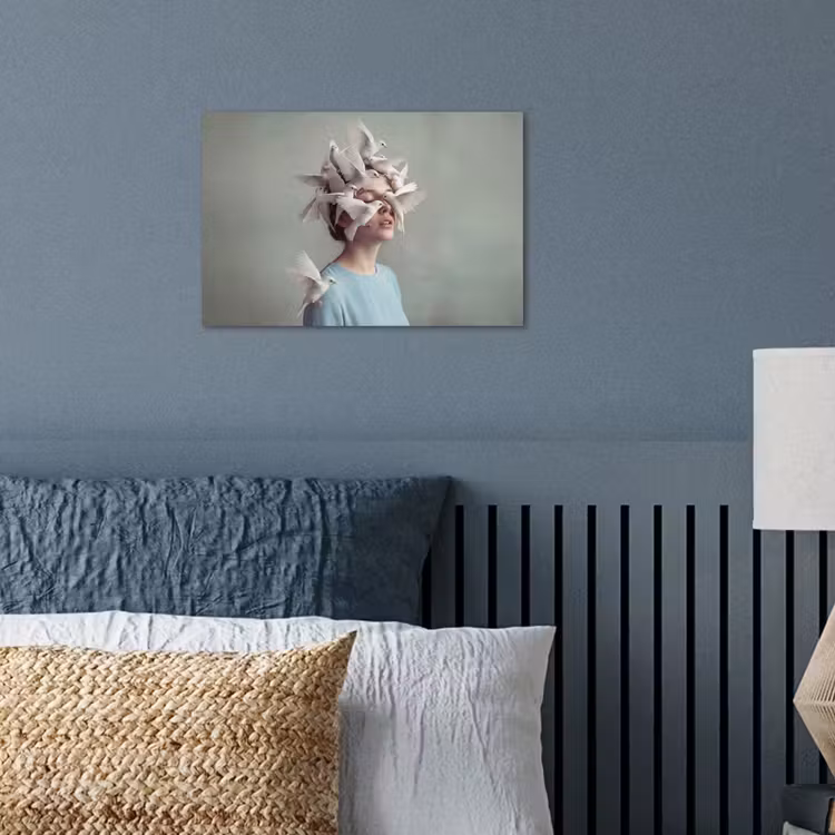 Poster - Vrouw - Vogels - Abstract - Modern - Wit — 3