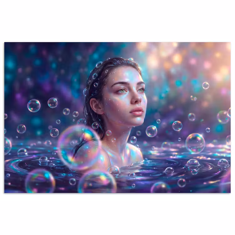Poster - Vrouw - Water - Portret - Kleurrijk - Modern — 1