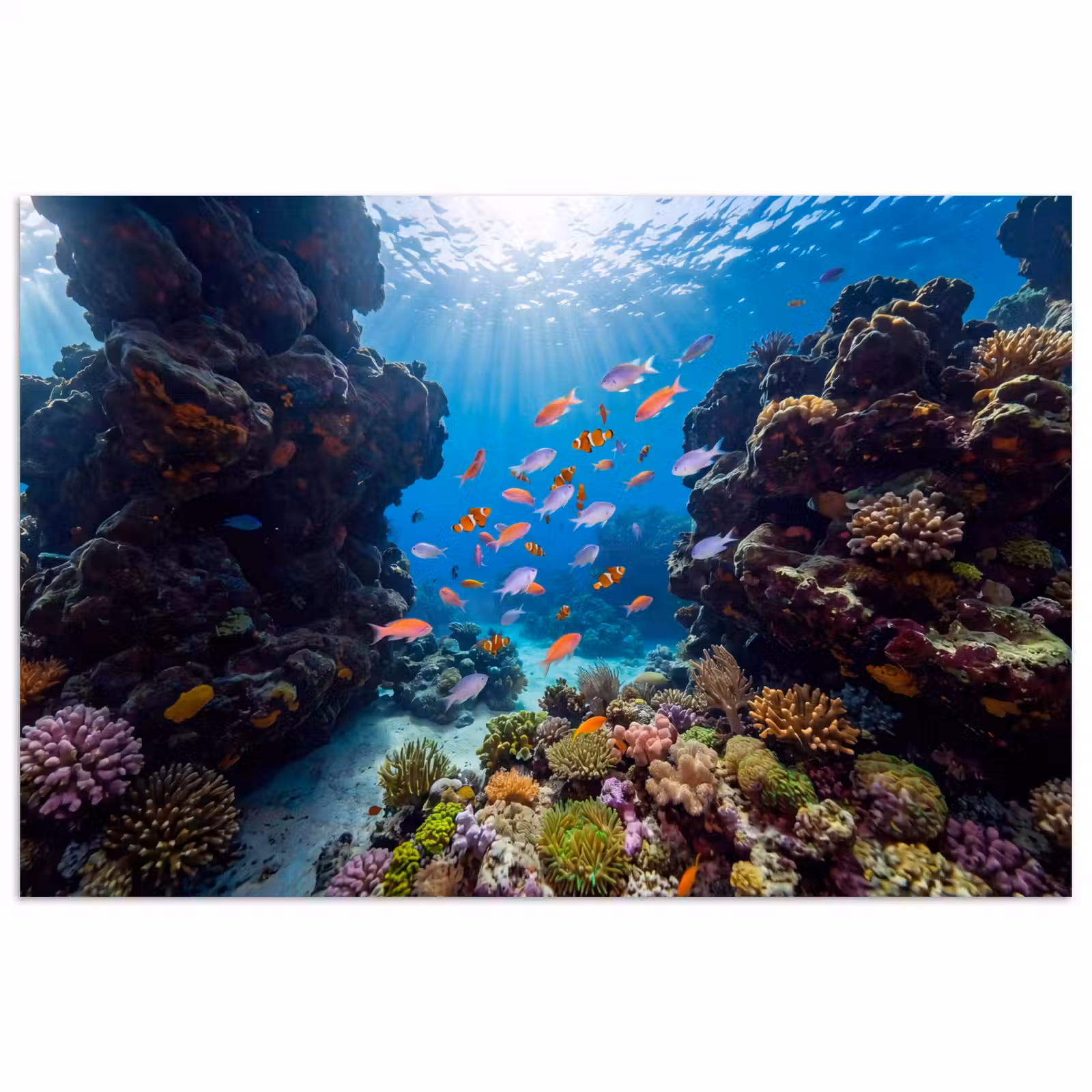 Poster - Vis - Koraalrif - Onderwater - Levendig - Blauw — 1