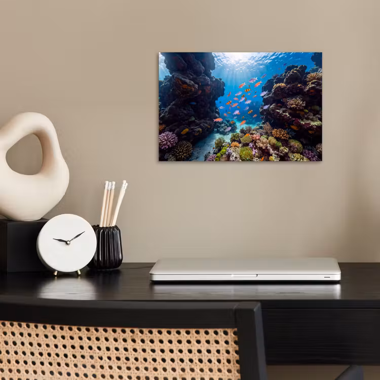 Poster - Vis - Koraalrif - Onderwater - Levendig - Blauw — 2