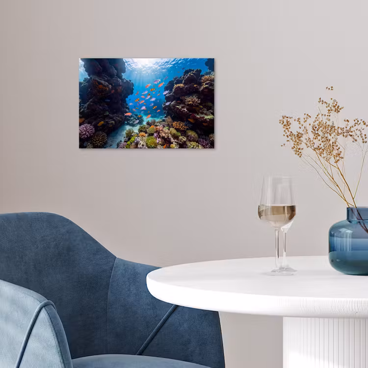 Poster - Vis - Koraalrif - Onderwater - Levendig - Blauw — 4