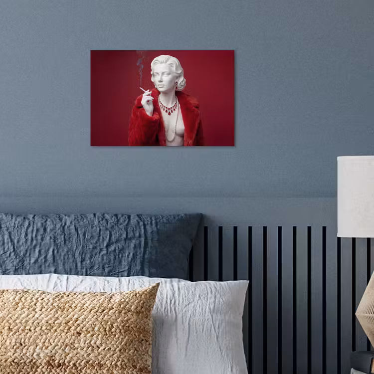 Poster - Vrouw - Bontjas - Mode - Klassiek - Rood — 3