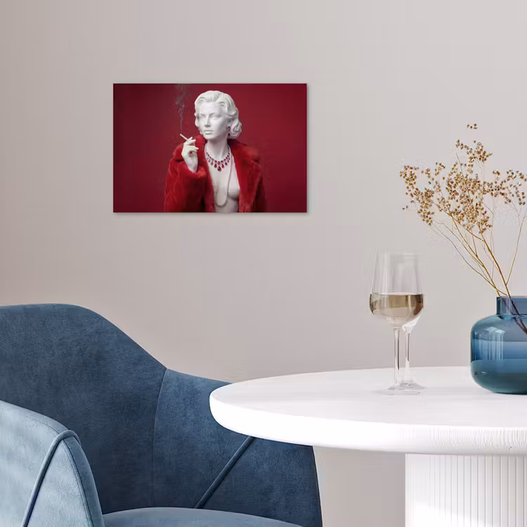 Poster - Vrouw - Bontjas - Mode - Klassiek - Rood — 4