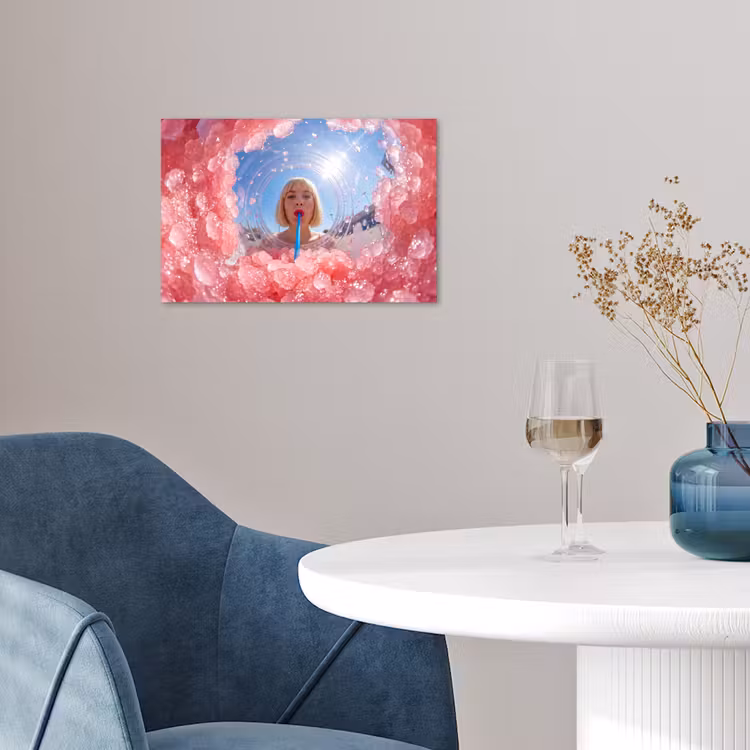 Poster - Vrouw - Drank - Zomer - Roze - Blauw — 4