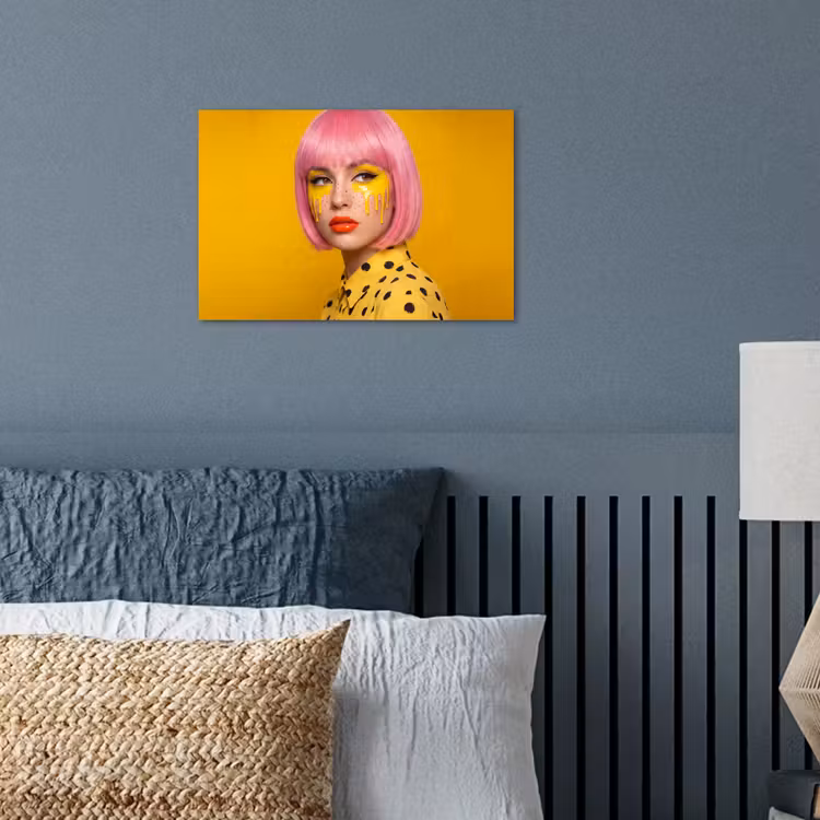 Poster - Vrouw - Portret - Abstract - Kleurrijk - Geel — 3