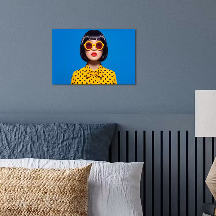 Poster - Vrouw - Zonnebril - Pop Art - Portret - Geel — 3