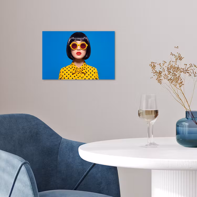 Poster - Vrouw - Zonnebril - Pop Art - Portret - Geel — 4