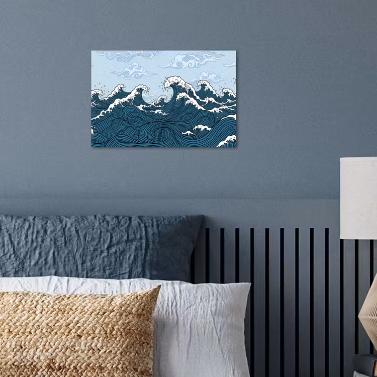 Poster - Zee - Golven - Japans - Natuur - Blauw — 3