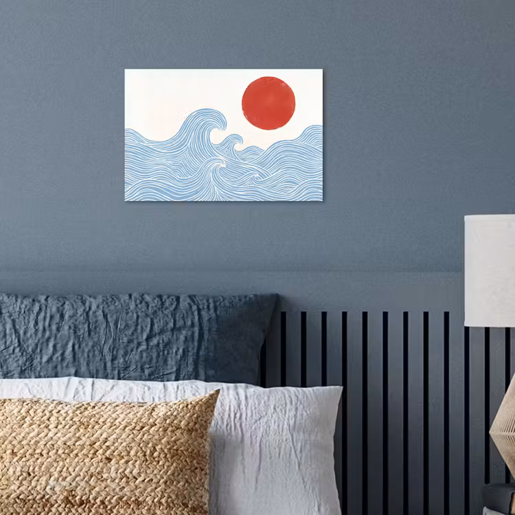 Poster - Zon - Golven - Oceaan - Abstract - Rood — 3