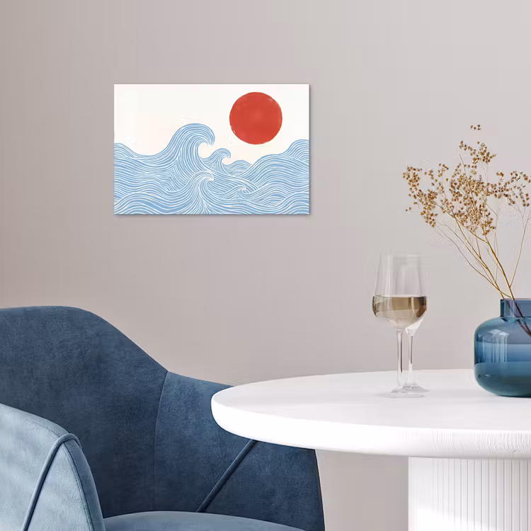 Poster - Zon - Golven - Oceaan - Abstract - Rood — 4