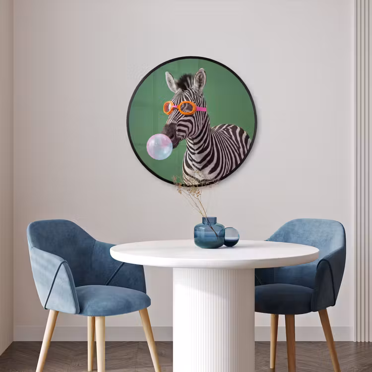 Ronde fotolijst - Dier - Bril - Bel - Modern - Groen — 3