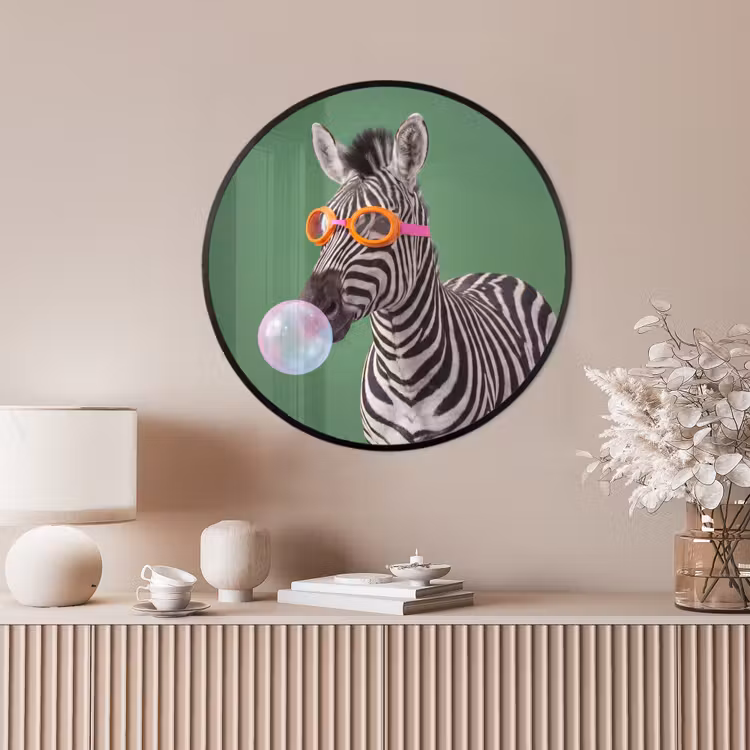 Ronde fotolijst - Dier - Bril - Bel - Modern - Groen — 4