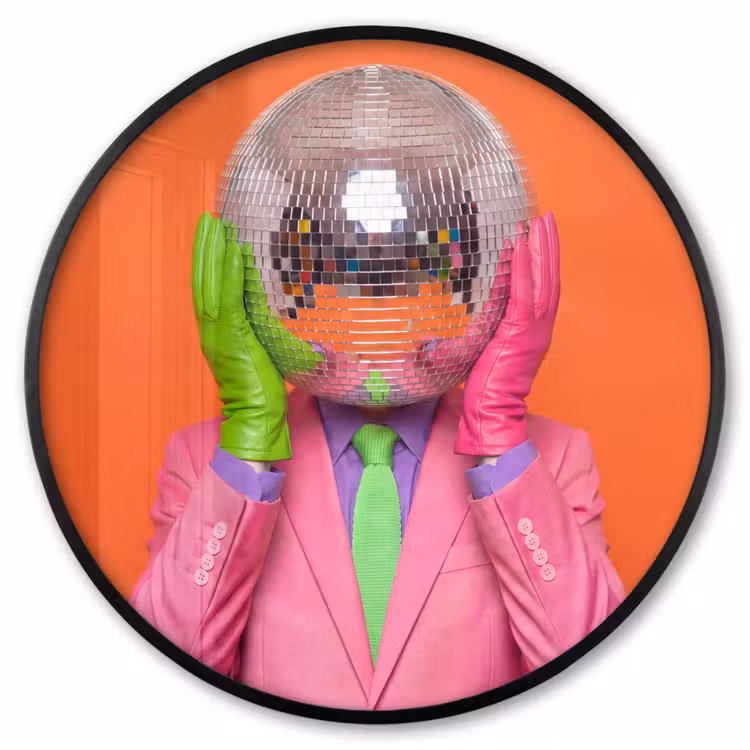 Ronde fotolijst - Kunst - Disco bal - Kleurrijk - Modern - Studio — 1