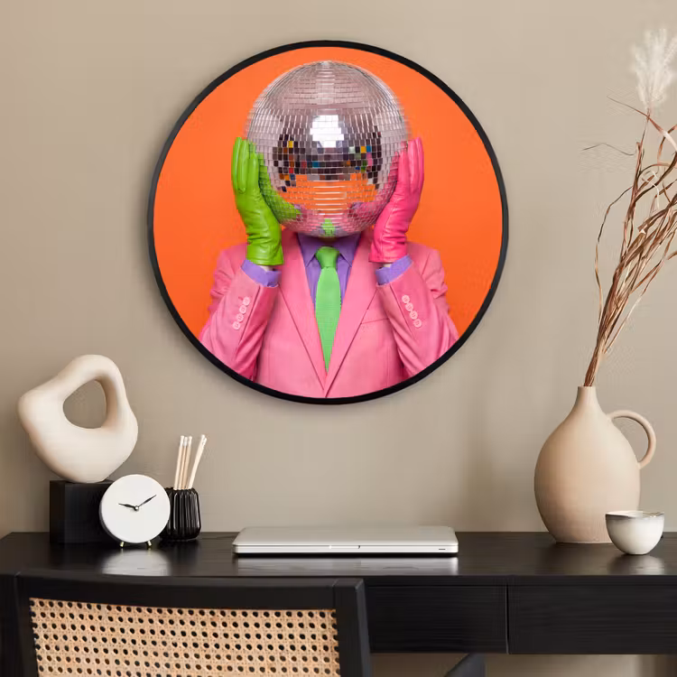 Ronde fotolijst - Kunst - Disco bal - Kleurrijk - Modern - Studio — 2