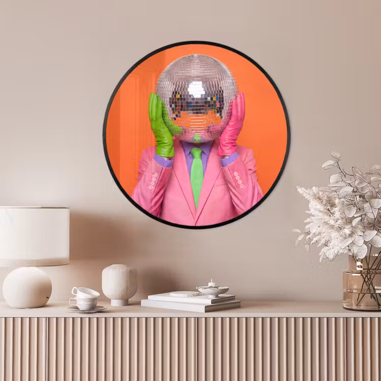 Ronde fotolijst - Kunst - Disco bal - Kleurrijk - Modern - Studio — 4
